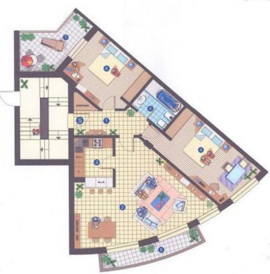 plan of the apartment at Varandas de Santo Antonio, So Martinho do Porto