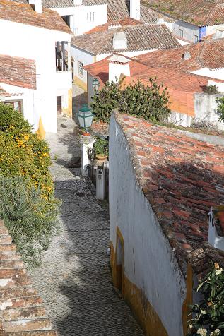A view along a street in Obidos